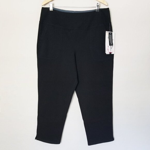 NEW Women With Control Tall Prime Stretch Denim Crop Pants Black Size XLT $63 - Picture 2 of 15